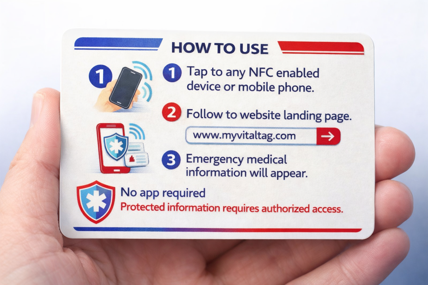 VitalTag™ NFC Wallet Card – Emergency Access Card